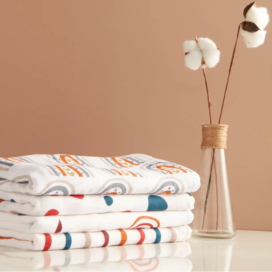 Baby Gauze Wrap Blanket 120x110 Swaddle Set - Image 37