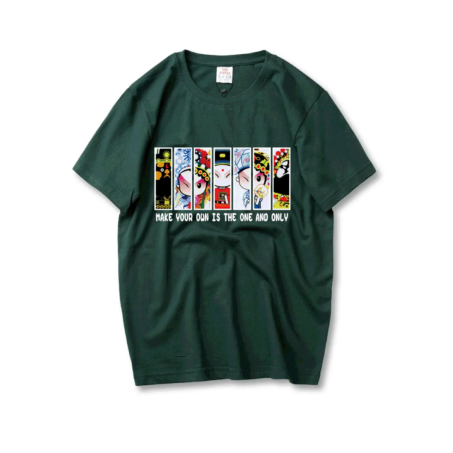 Green Cotton Teenager T-Shirt with Graphic Print Large - Image 5