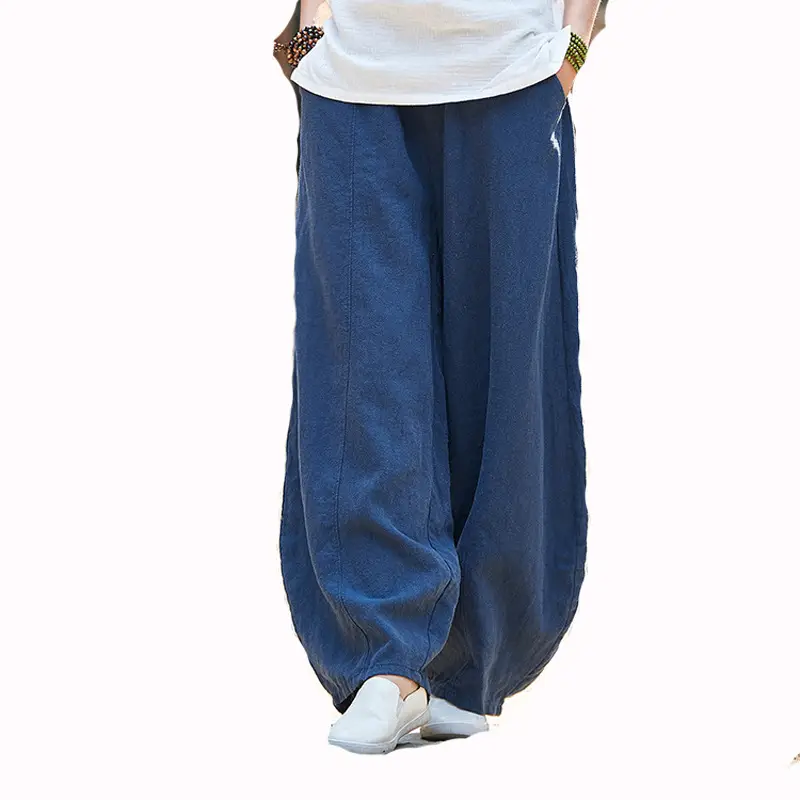 Japanese 2024 Cotton Linen Loose Trousers Zen Women