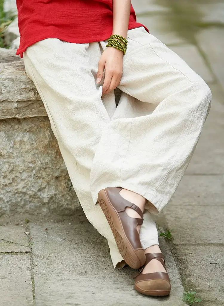 Japanese 2024 Cotton Linen Loose Trousers Zen Women — feature 13