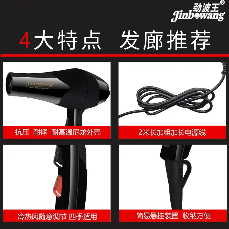 Jinbo Wang Hair Dryer Cold Hot Wind 3000ml