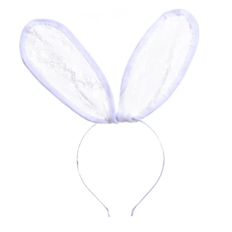 Black Lace Rabbit Ears Headband for Girls Party Dance - Image 10