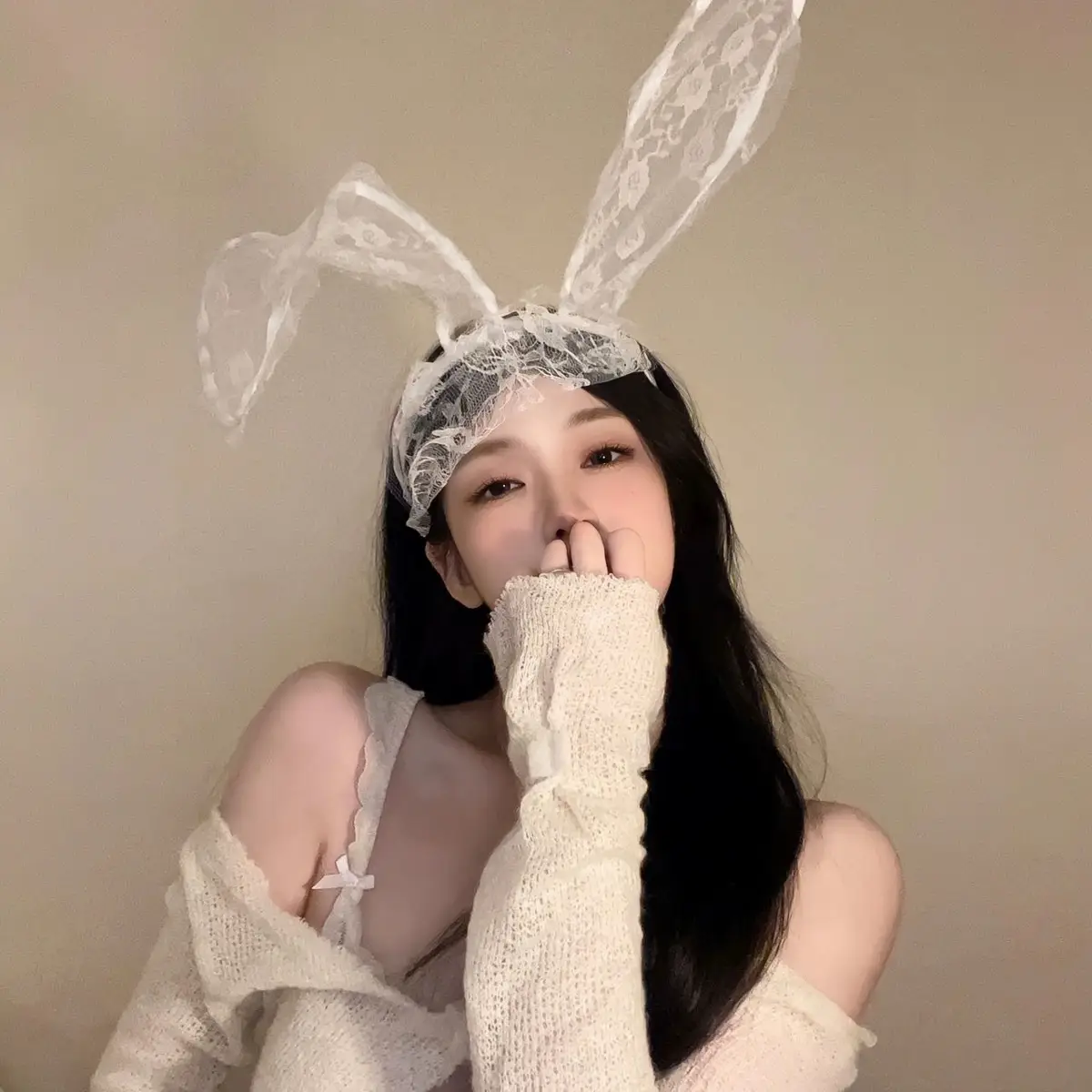 Black Lace Rabbit Ears Headband for Girls Party Dance - Image 15