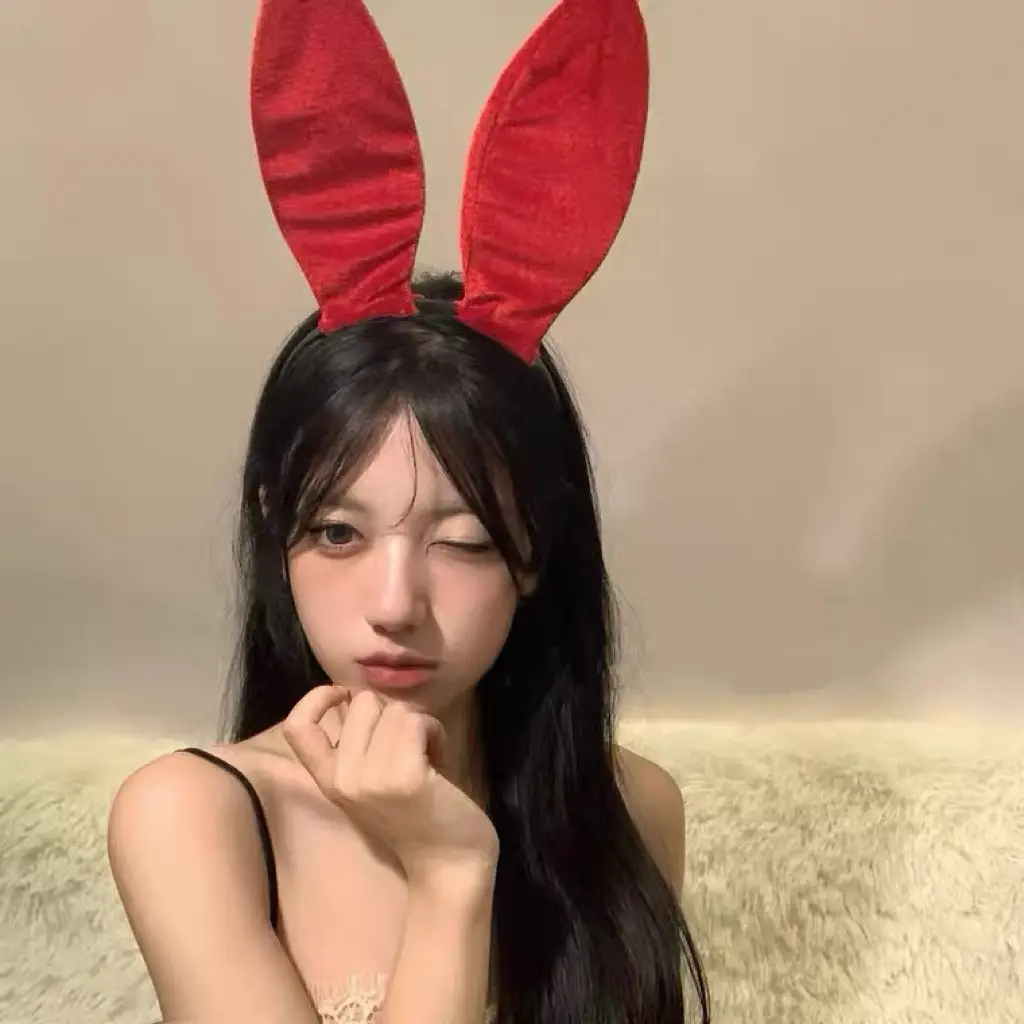 Black Lace Rabbit Ears Headband for Girls Party Dance - Image 28