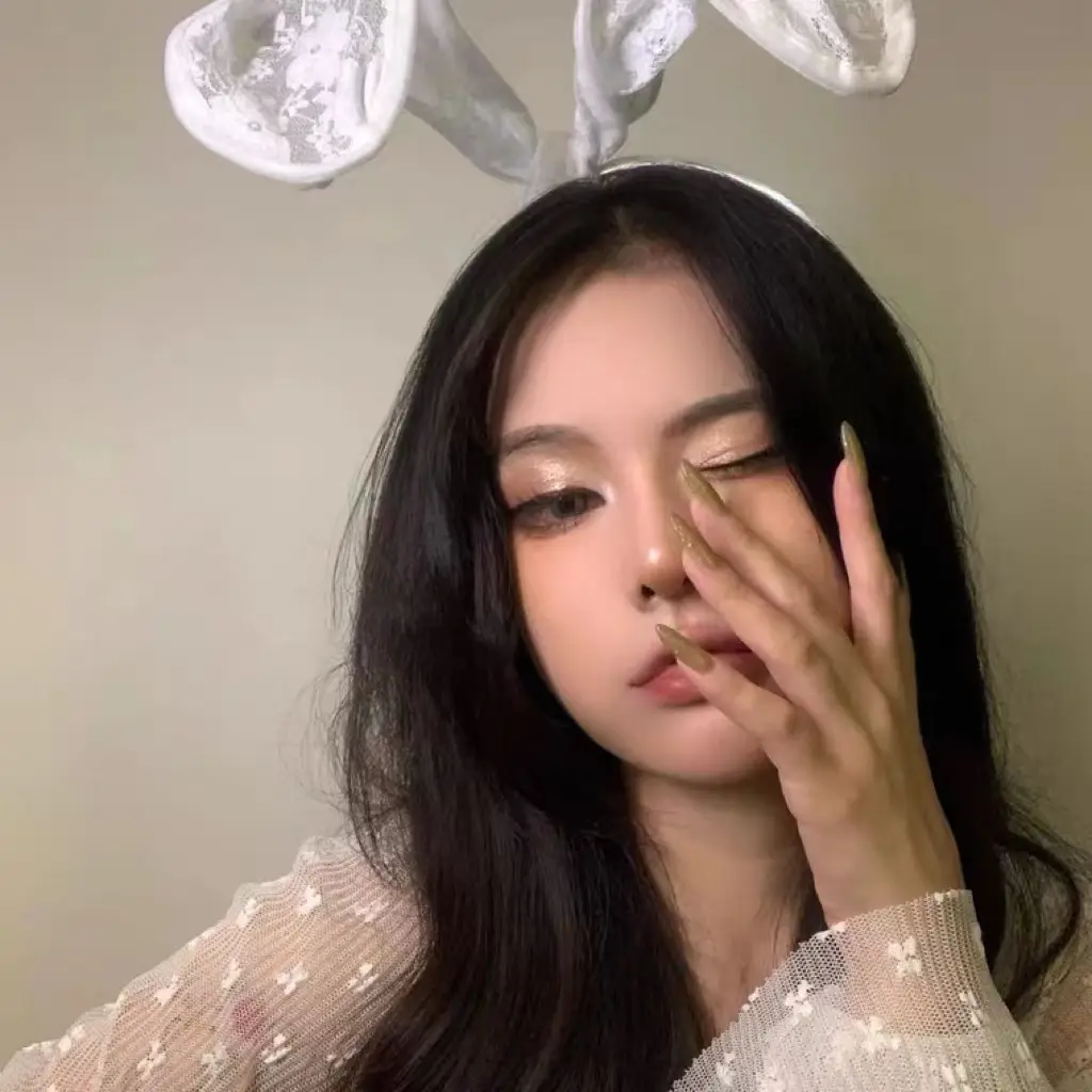 Black Lace Rabbit Ears Headband for Girls Party Dance - Image 3