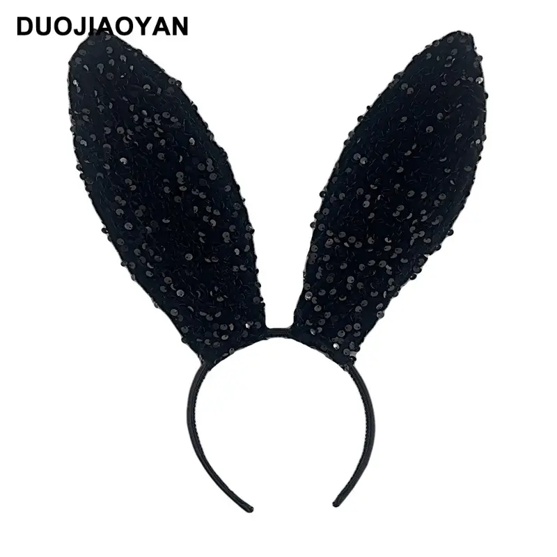 Black Lace Rabbit Ears Headband for Girls Party Dance - Image 40