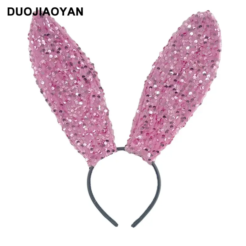 Black Lace Rabbit Ears Headband for Girls Party Dance - Image 41