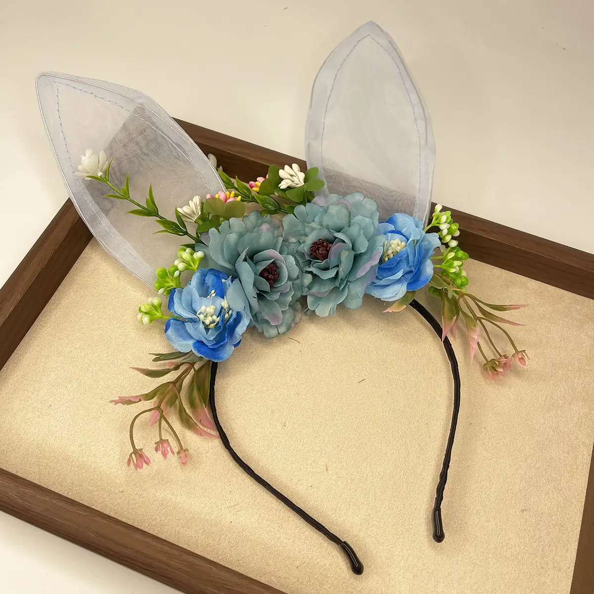 Black Lace Rabbit Ears Headband for Girls Party Dance - Image 55
