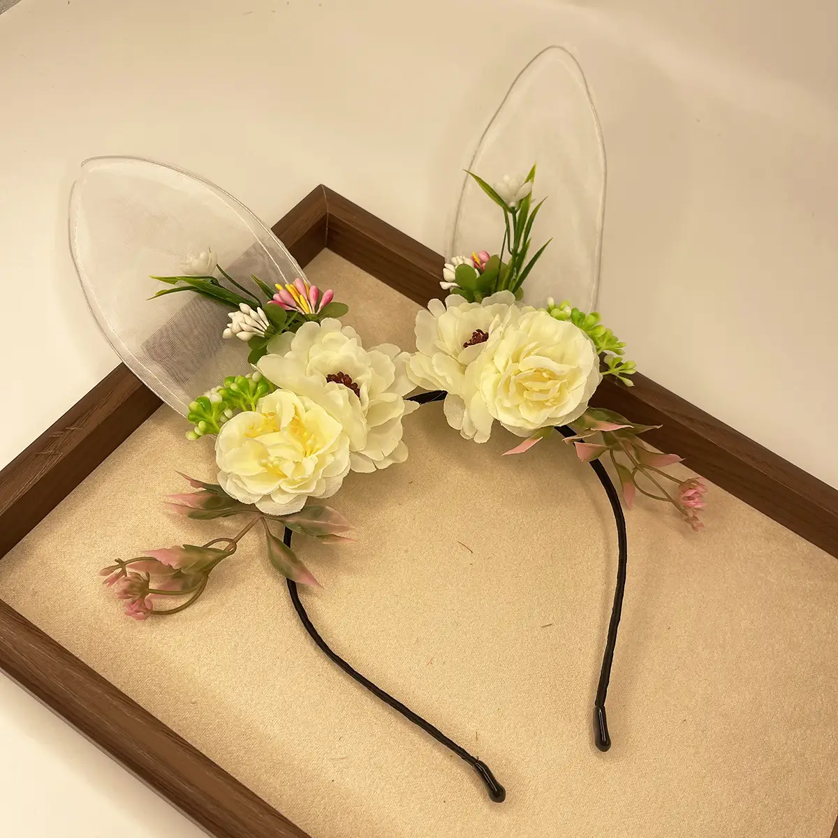 Black Lace Rabbit Ears Headband for Girls Party Dance - Image 58