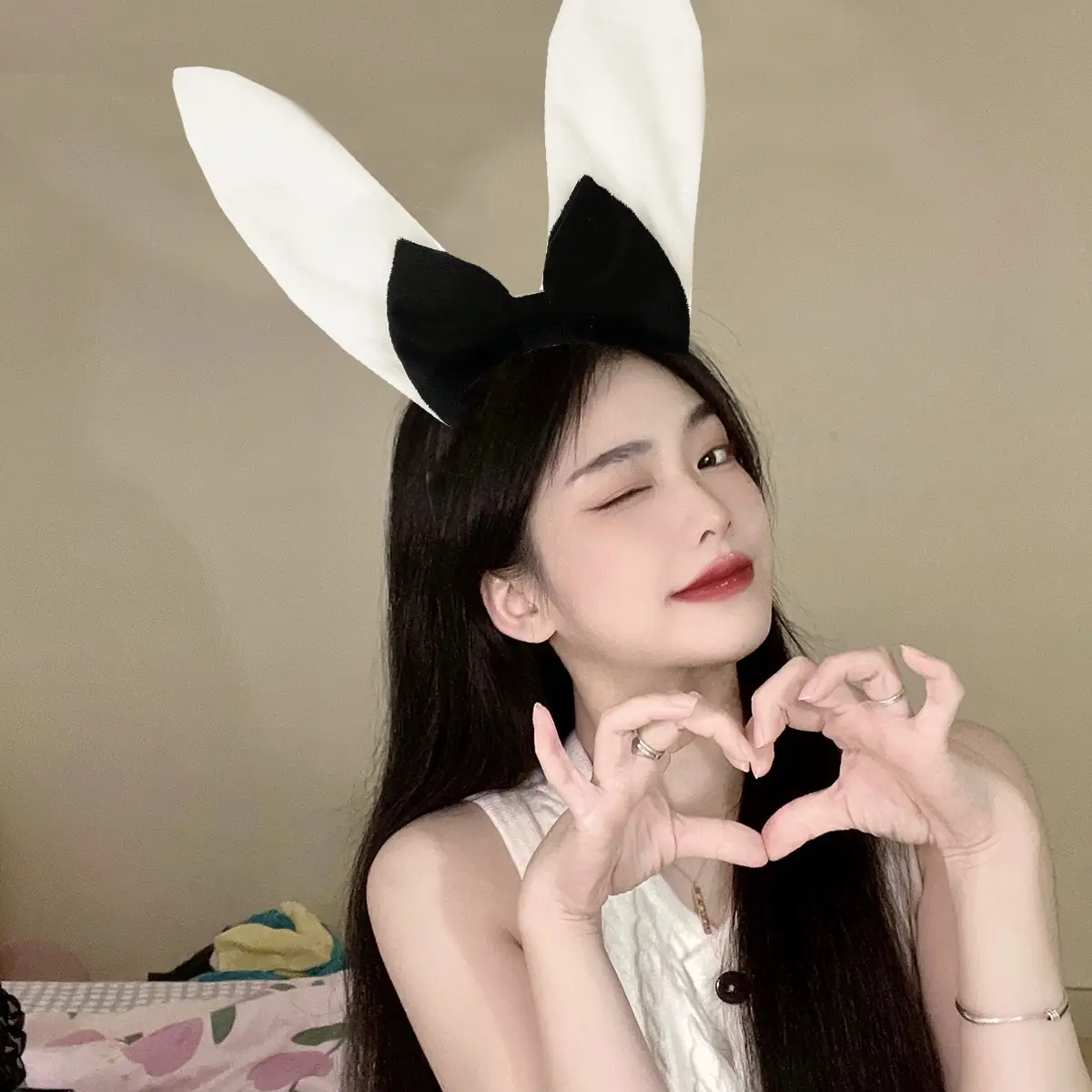 Black Lace Rabbit Ears Headband for Girls Party Dance - Image 61
