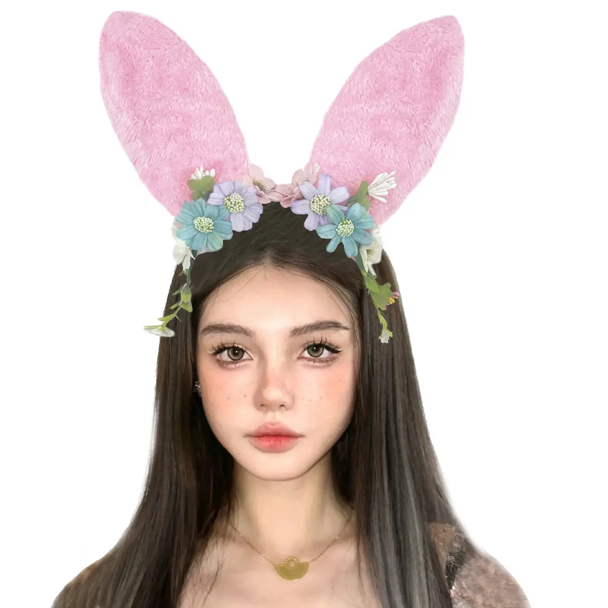 Black Lace Rabbit Ears Headband for Girls Party Dance - Image 70
