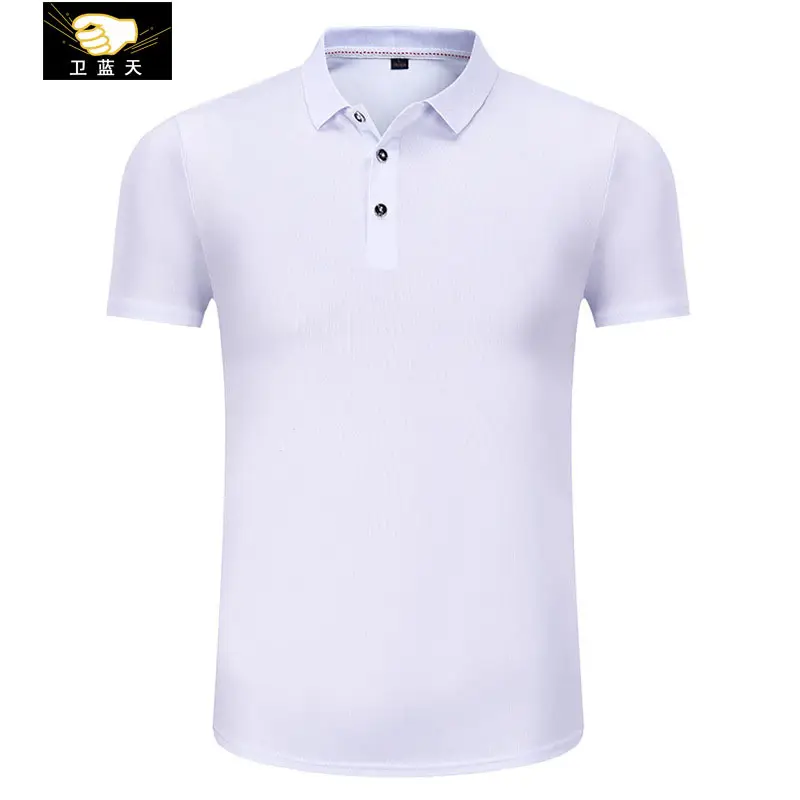 White Unisex Polo Shirt with Logo Collar - Image 14
