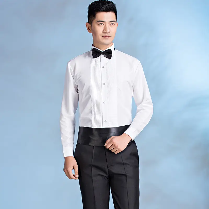 Men's White Chorus Shirt with Bow Tie Slim Fit - Image 2
