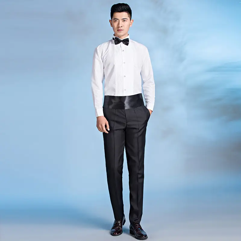 Men's White Chorus Shirt with Bow Tie Slim Fit - Image 3