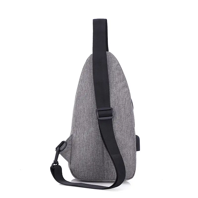 Gray Men's Crossbody Backpack with Adjustable Strap - Image 7