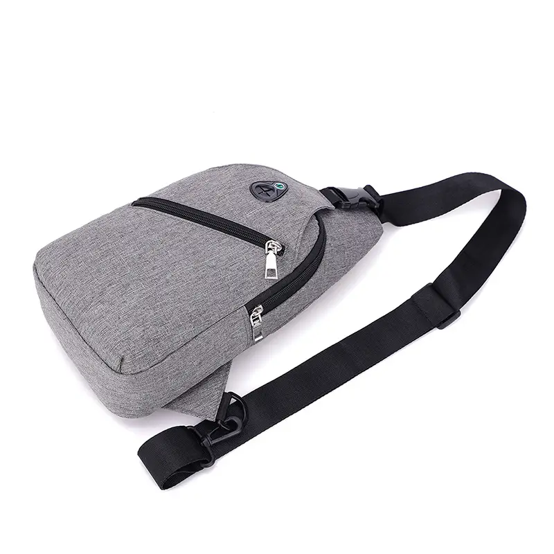 Gray Men's Crossbody Backpack with Adjustable Strap - Image 8
