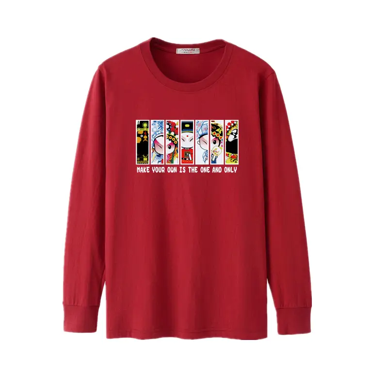 Men Cotton Graphic T-Shirt Red Plus Size - Image 9