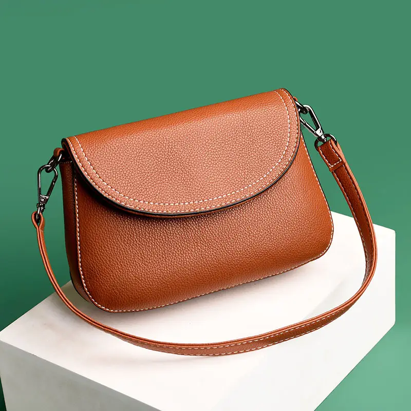 Women's Small Crossbody Bag Grey Soft Leather 2025 - Image 9