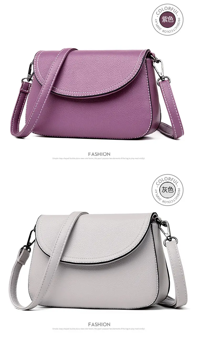 Women's Small Crossbody Bag Grey Soft Leather 2025 — feature 10