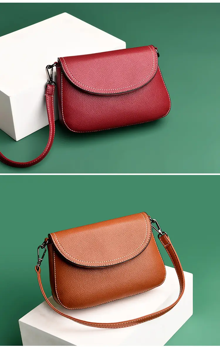 Women's Small Crossbody Bag Grey Soft Leather 2025 — feature 15
