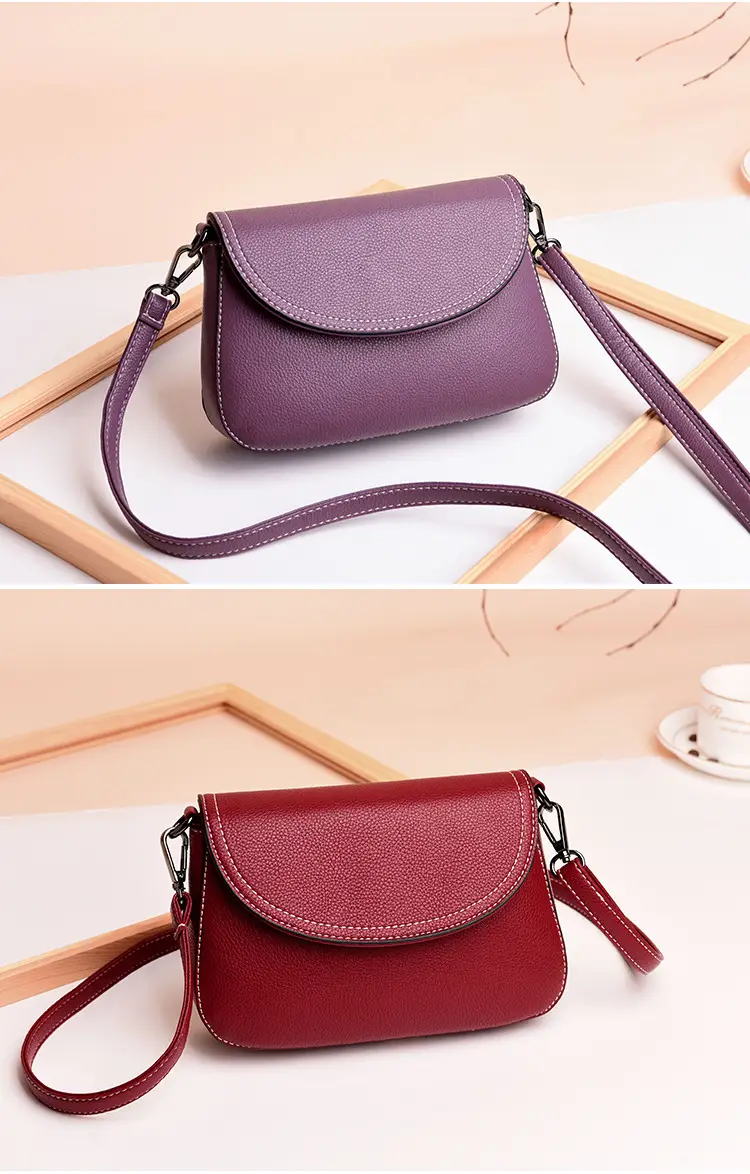 Women's Small Crossbody Bag Grey Soft Leather 2025 — feature 7