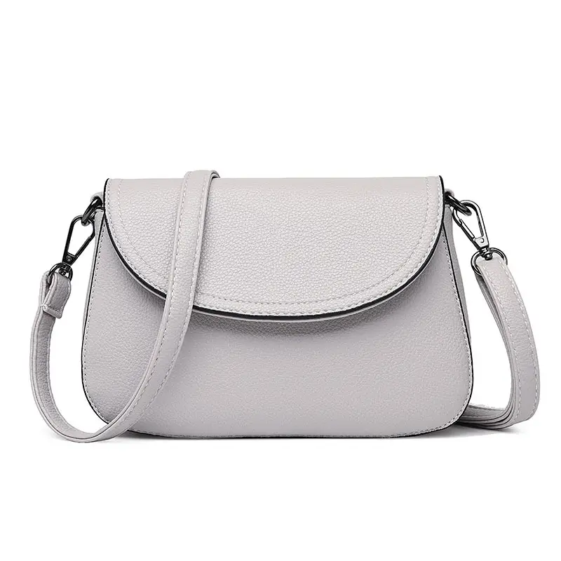 Women's Small Crossbody Bag Grey Soft Leather 2025 - Image 5