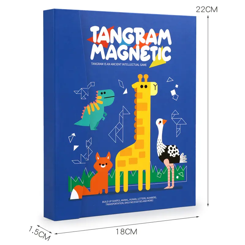 Magnetic Tangram Puzzle for Kids 14 Piece Wooden Toy - Image 29