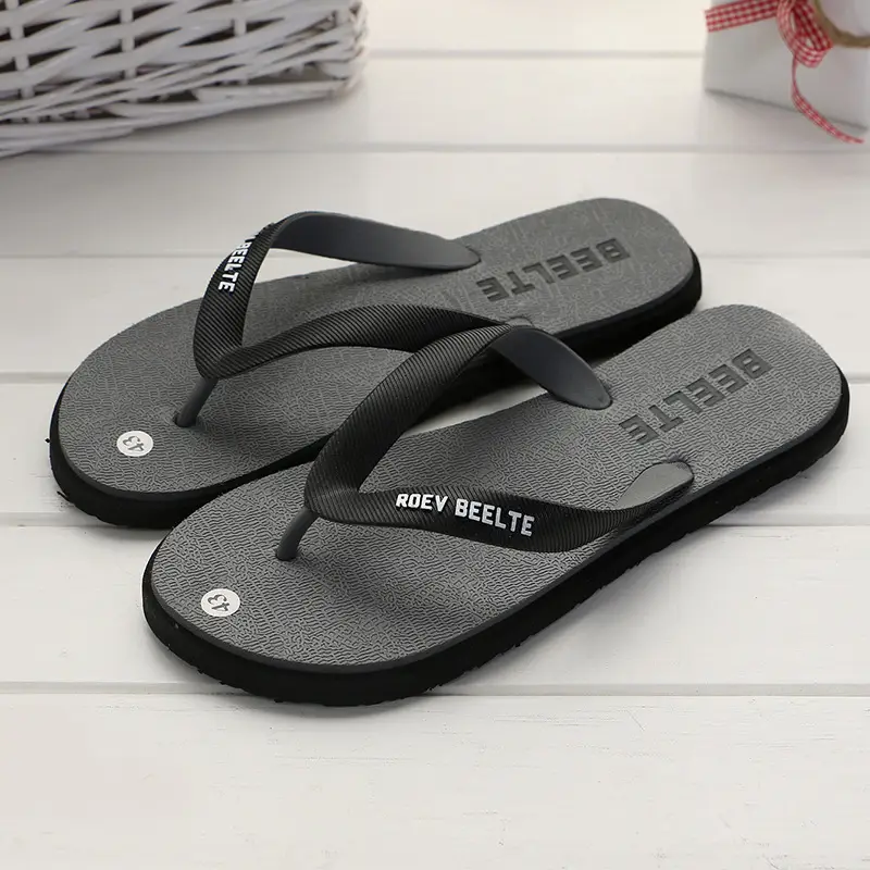 Korean Style Men's Blue Beach Flip Flops