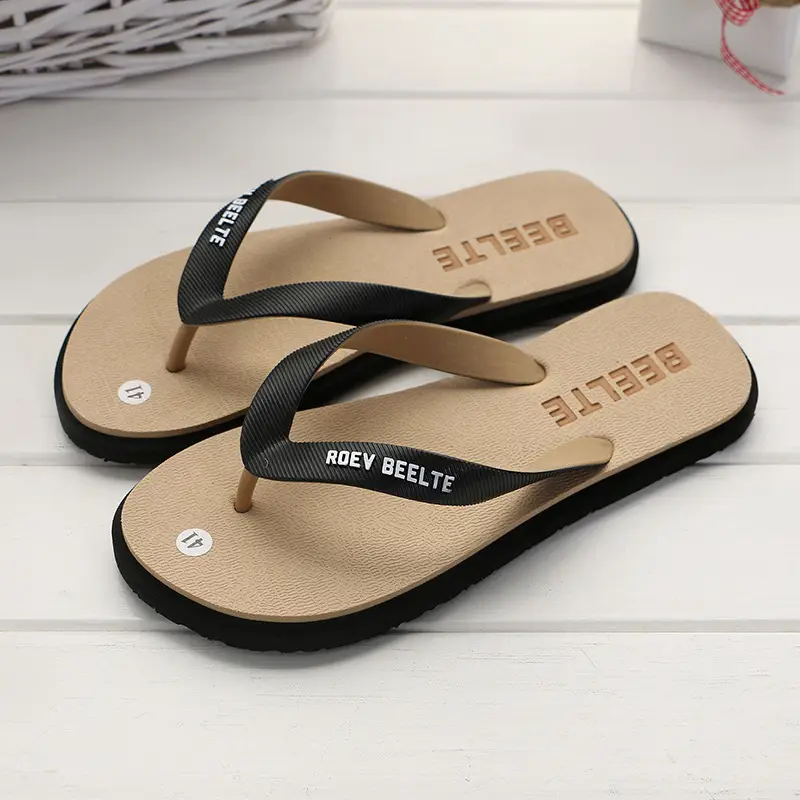 Korean Style Men's Blue Beach Flip Flops