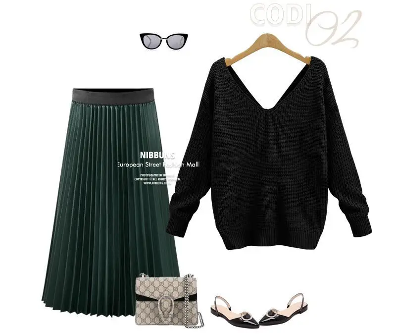 Women's Maroon Knitted Long Sleeve Sweater with Twist — feature 10