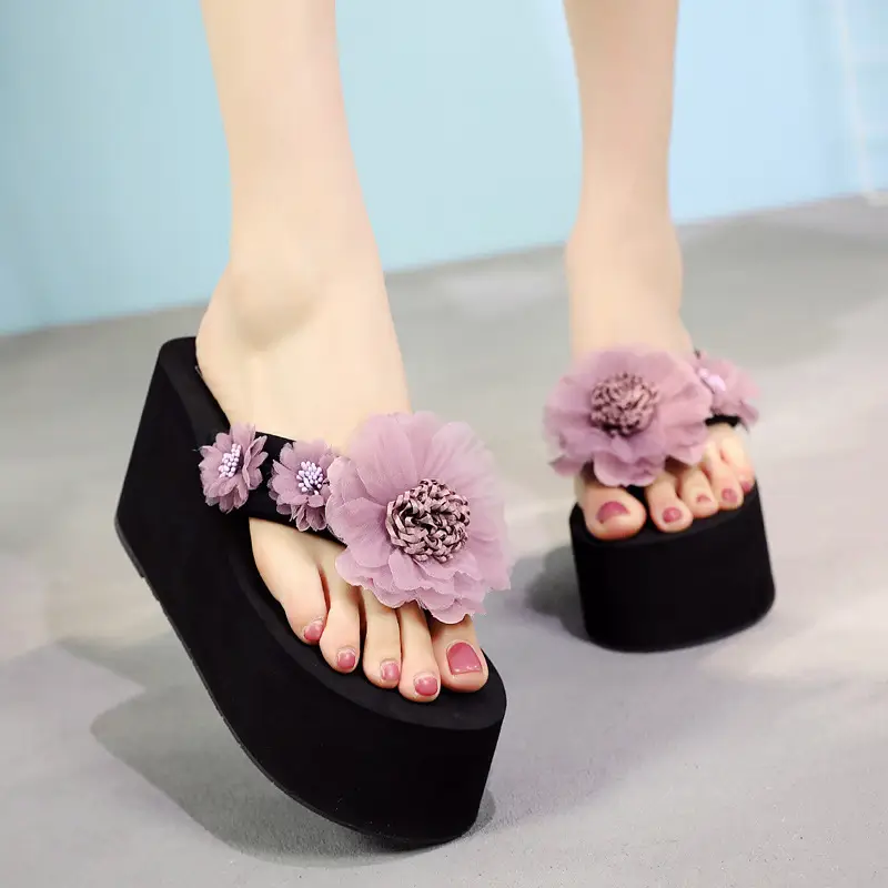 Super High-Heeled Slippers for Women 11cm Sexy Summer Cute Bow Thick-Soled Fashion Outer Wear Non-Slip Nightclub Flip-Flops - Image 6