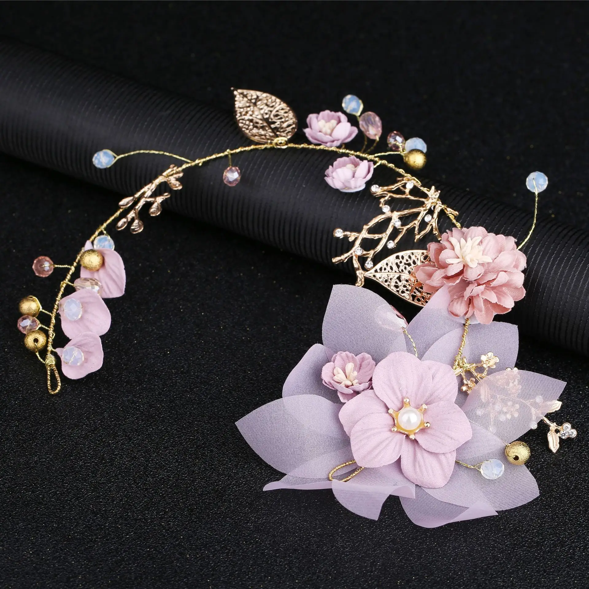 Gold Purple Bridal Hair Accessories Set - Image 6
