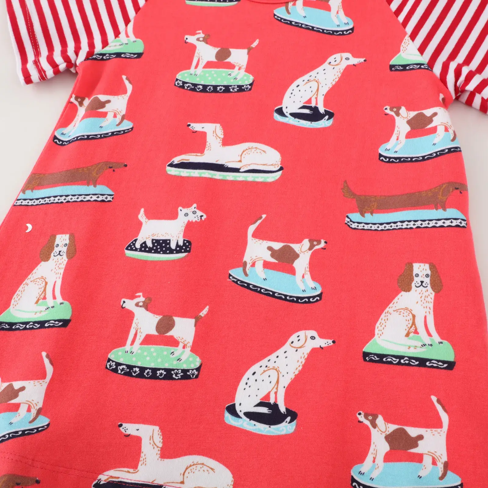 Girls Cartoon Print Pink Tights Set Spring Dress - Image 4