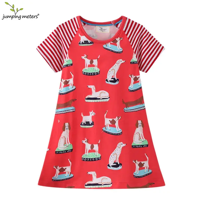 Girls Cartoon Print Pink Tights Set Spring Dress - Image 6