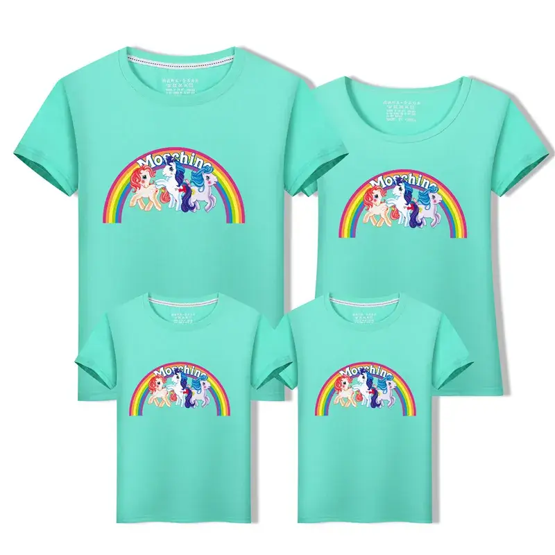 Unicorn Family T-Straps Turquoise Cotton Summer Wear - Image 10