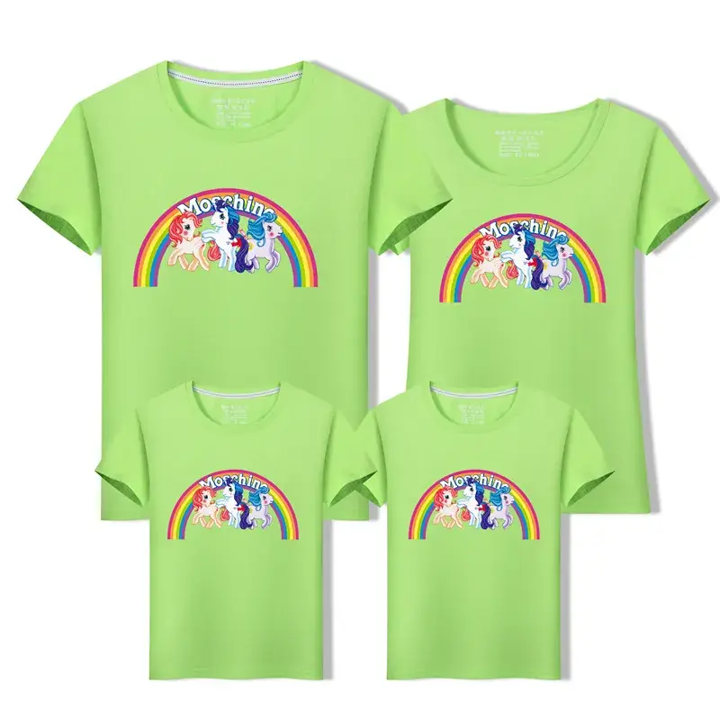 Unicorn Family T-Straps Turquoise Cotton Summer Wear - Image 7