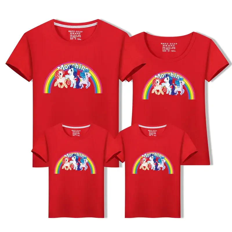 Unicorn Family T-Straps Turquoise Cotton Summer Wear - Image 3