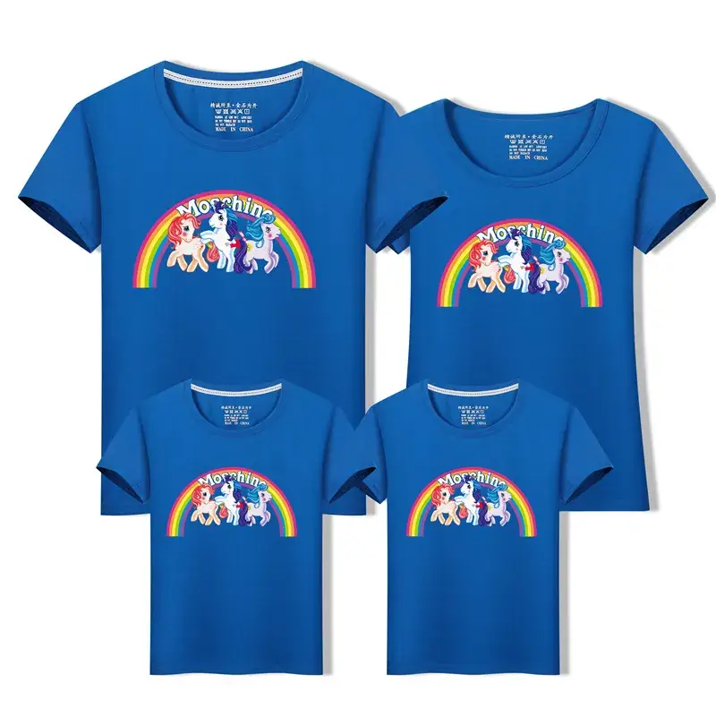 Unicorn Family T-Straps Turquoise Cotton Summer Wear - Image 8