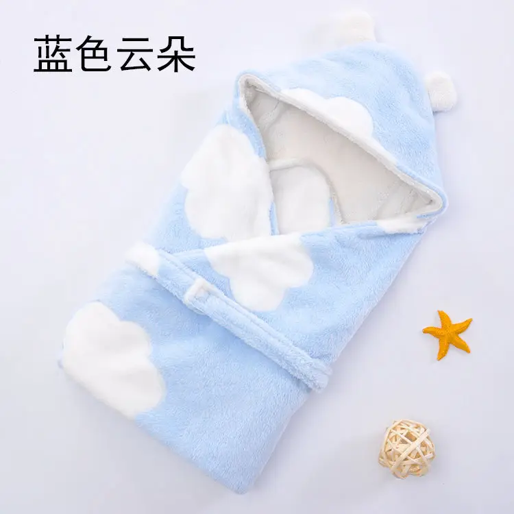 Pink Cloud Baby Swaddle Blanket with Lamination - Image 3