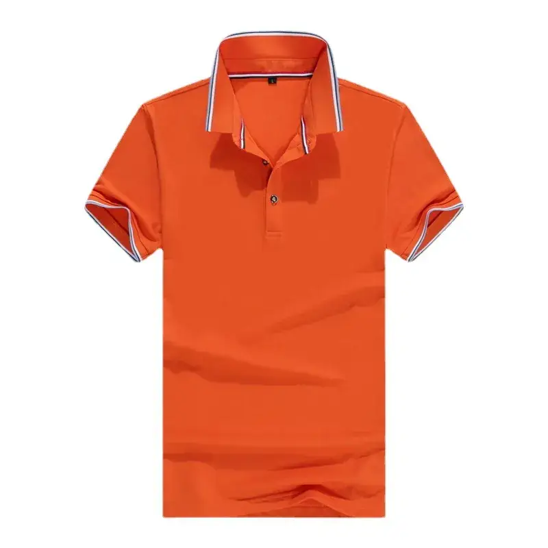 Men Women Black Polo Shirt with Orange Pants Set - Image 13