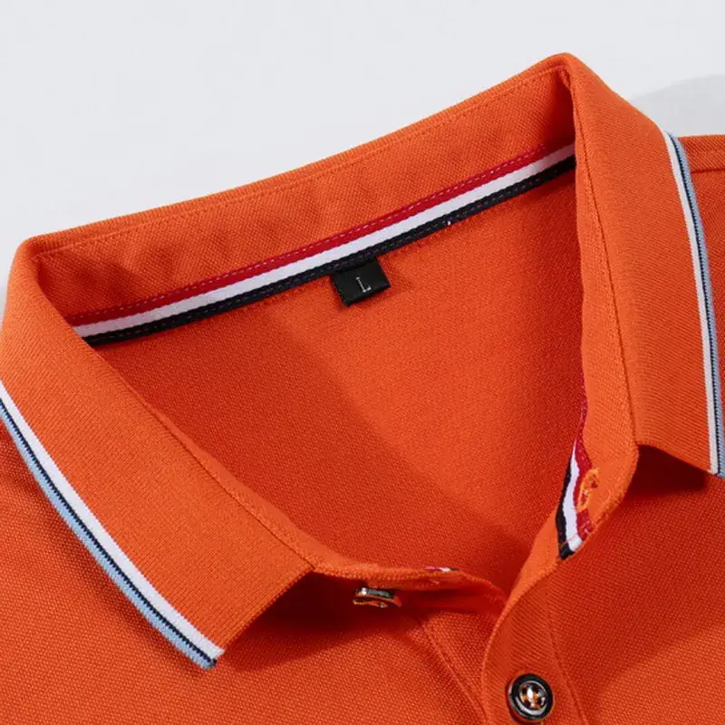 Men Women Black Polo Shirt with Orange Pants Set - Image 14