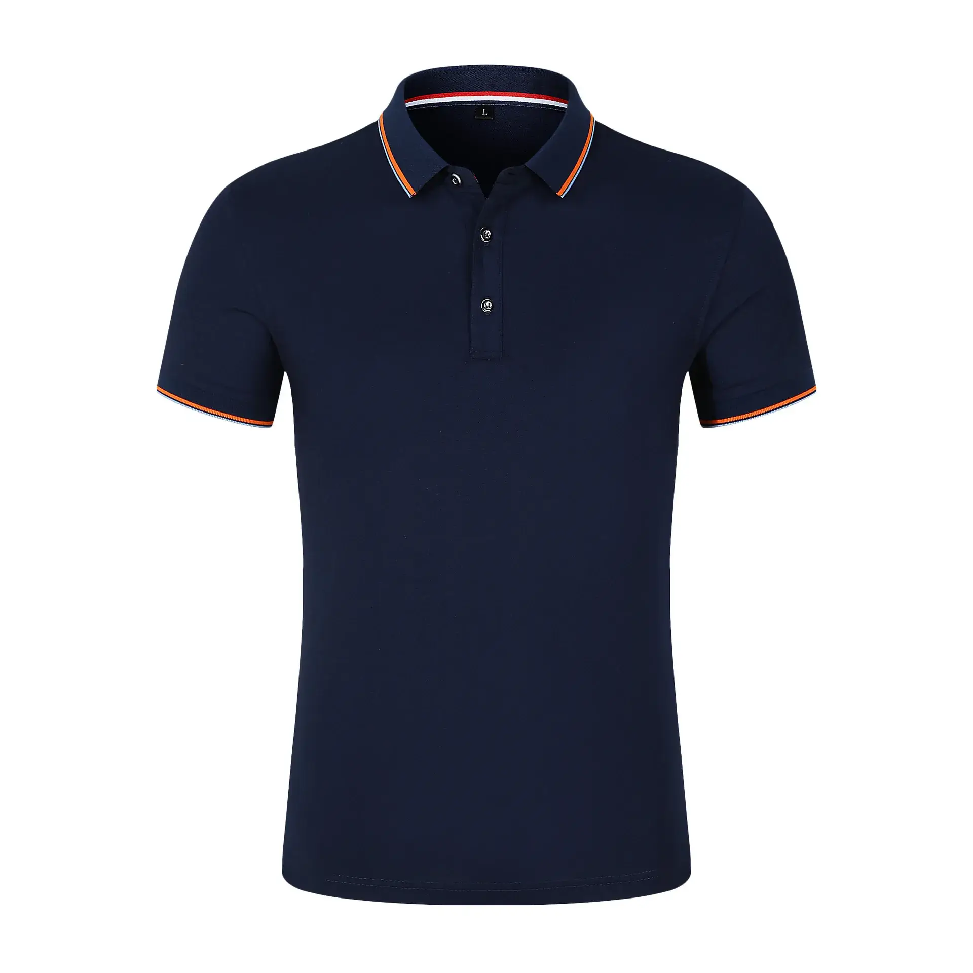 Men Women Black Polo Shirt with Orange Pants Set - Image 7