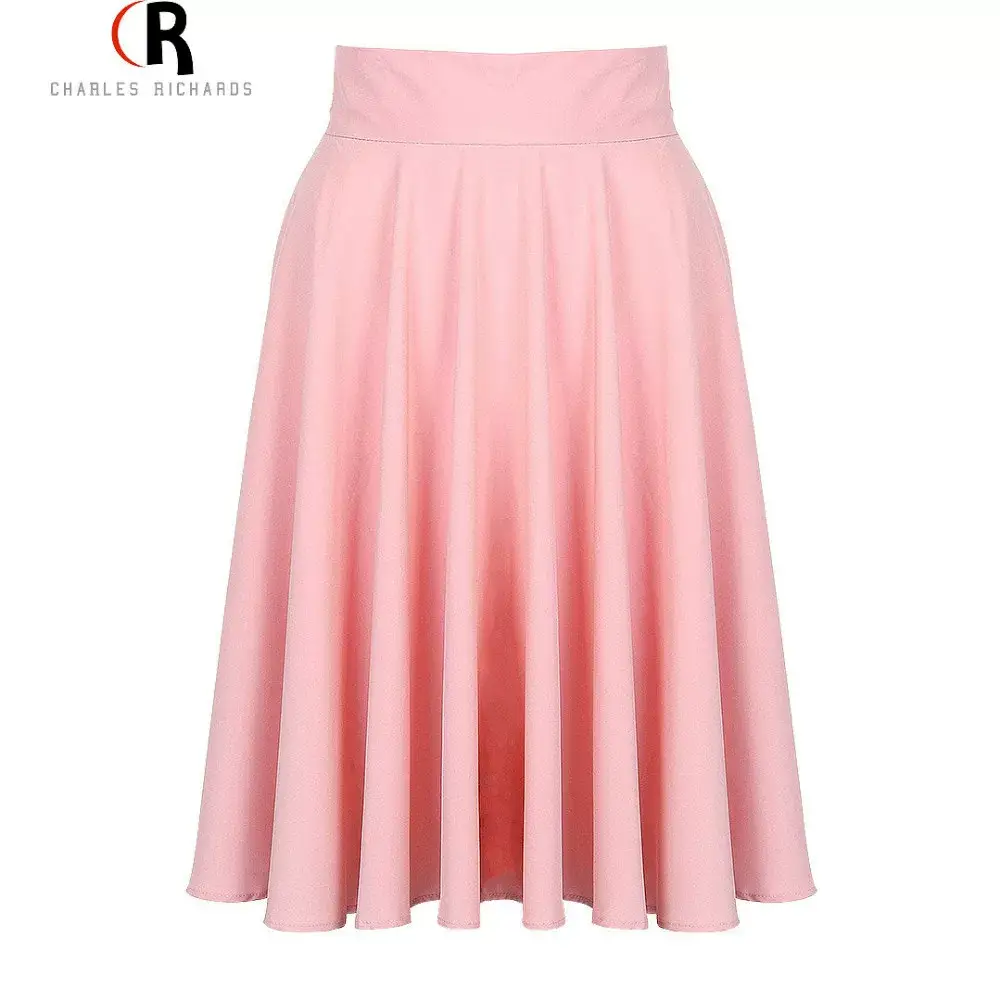Pink High Waist Ski Retro Mid-Length Skirt — feature 19