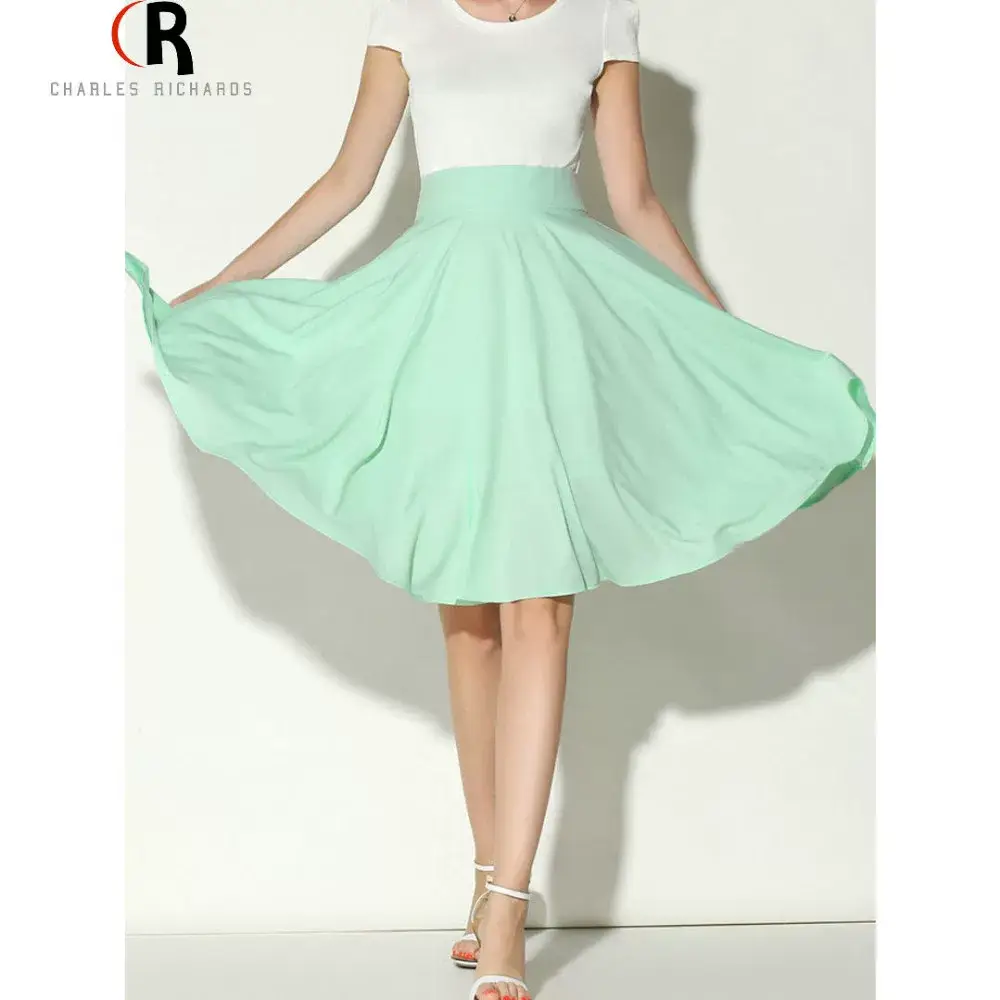 Pink High Waist Ski Retro Mid-Length Skirt — feature 2