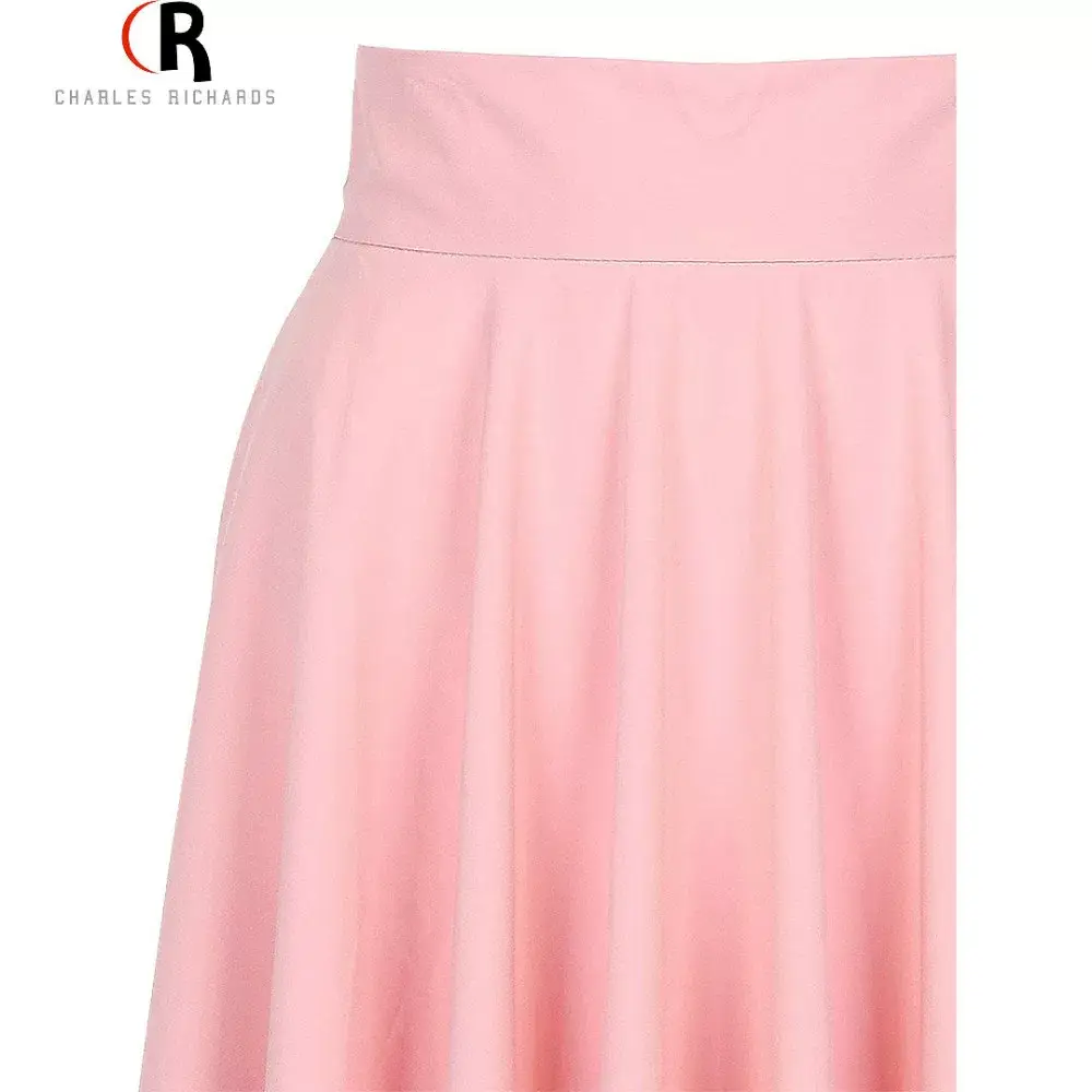 Pink High Waist Ski Retro Mid-Length Skirt — feature 20