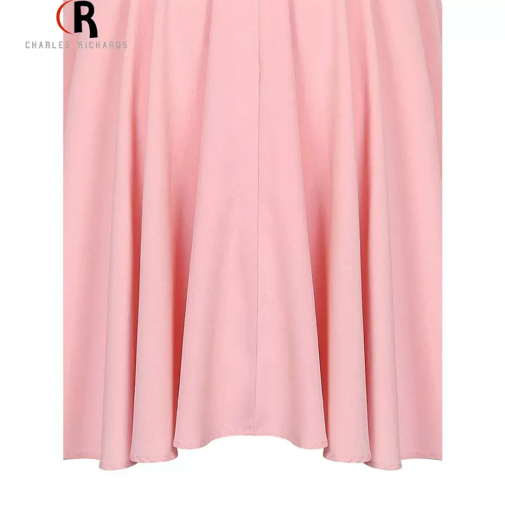 Pink High Waist Ski Retro Mid-Length Skirt — feature 22