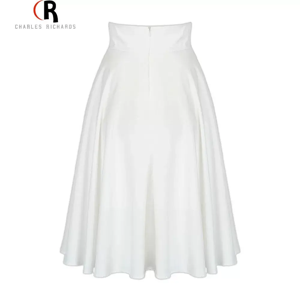 Pink High Waist Ski Retro Mid-Length Skirt — feature 29