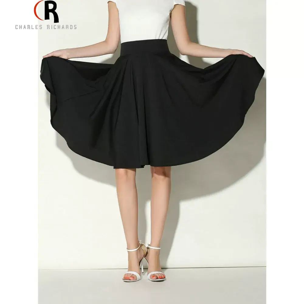 Pink High Waist Ski Retro Mid-Length Skirt — feature 35