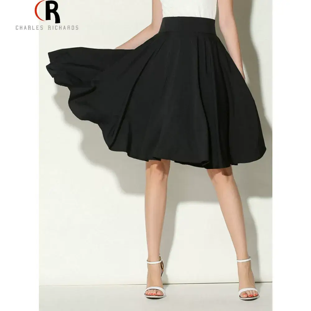 Pink High Waist Ski Retro Mid-Length Skirt — feature 36