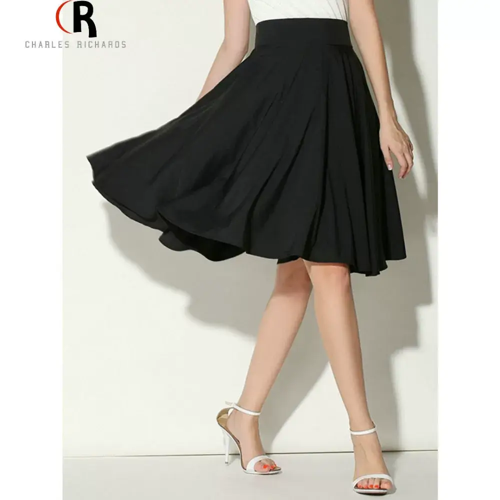 Pink High Waist Ski Retro Mid-Length Skirt — feature 37